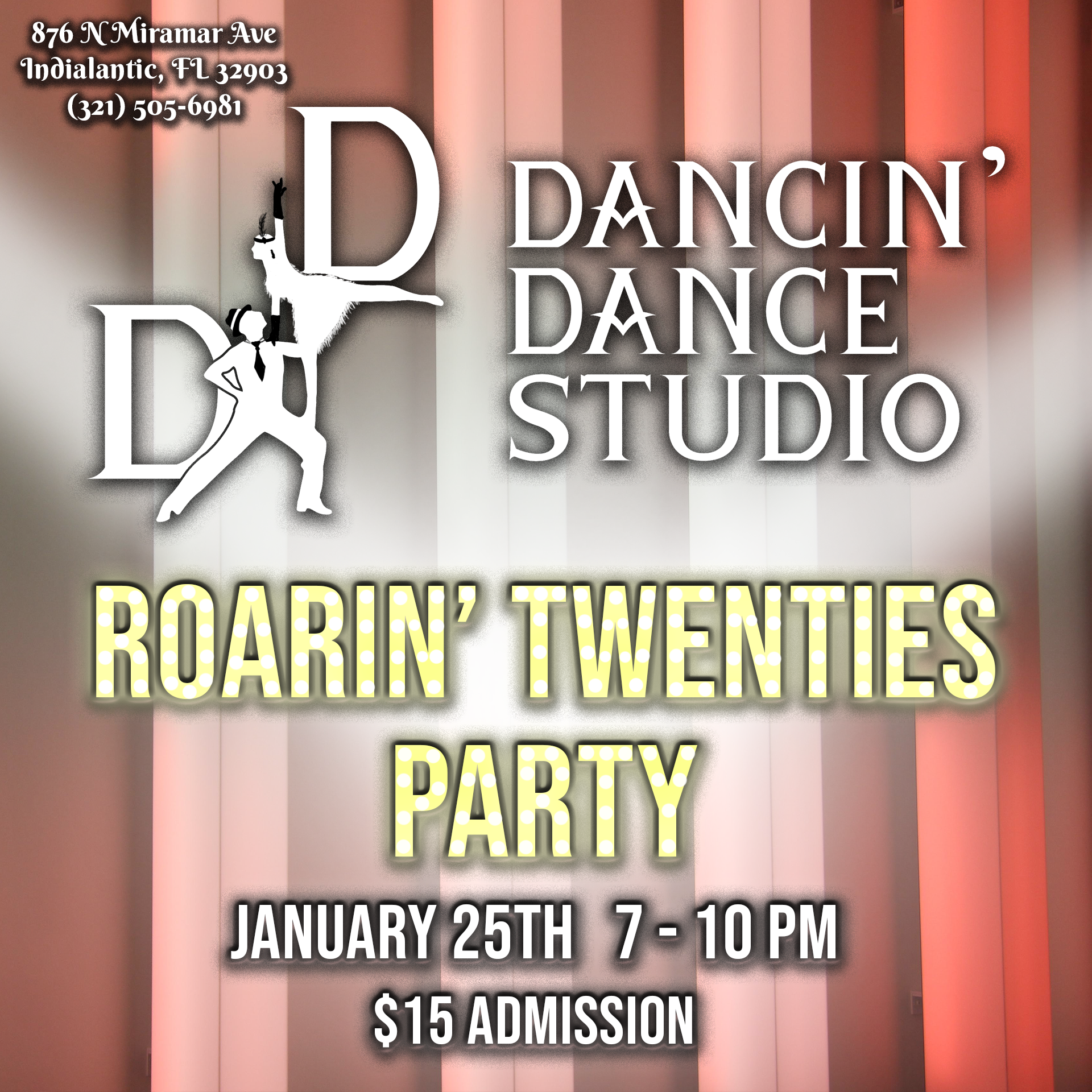 Roarin' 20s Party Jan 25th 7-10pm $15 Admission