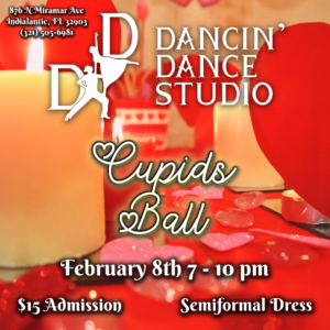 Cupid's Ball Feb 8th 7-10pm $15 Admission Semiformal Dress